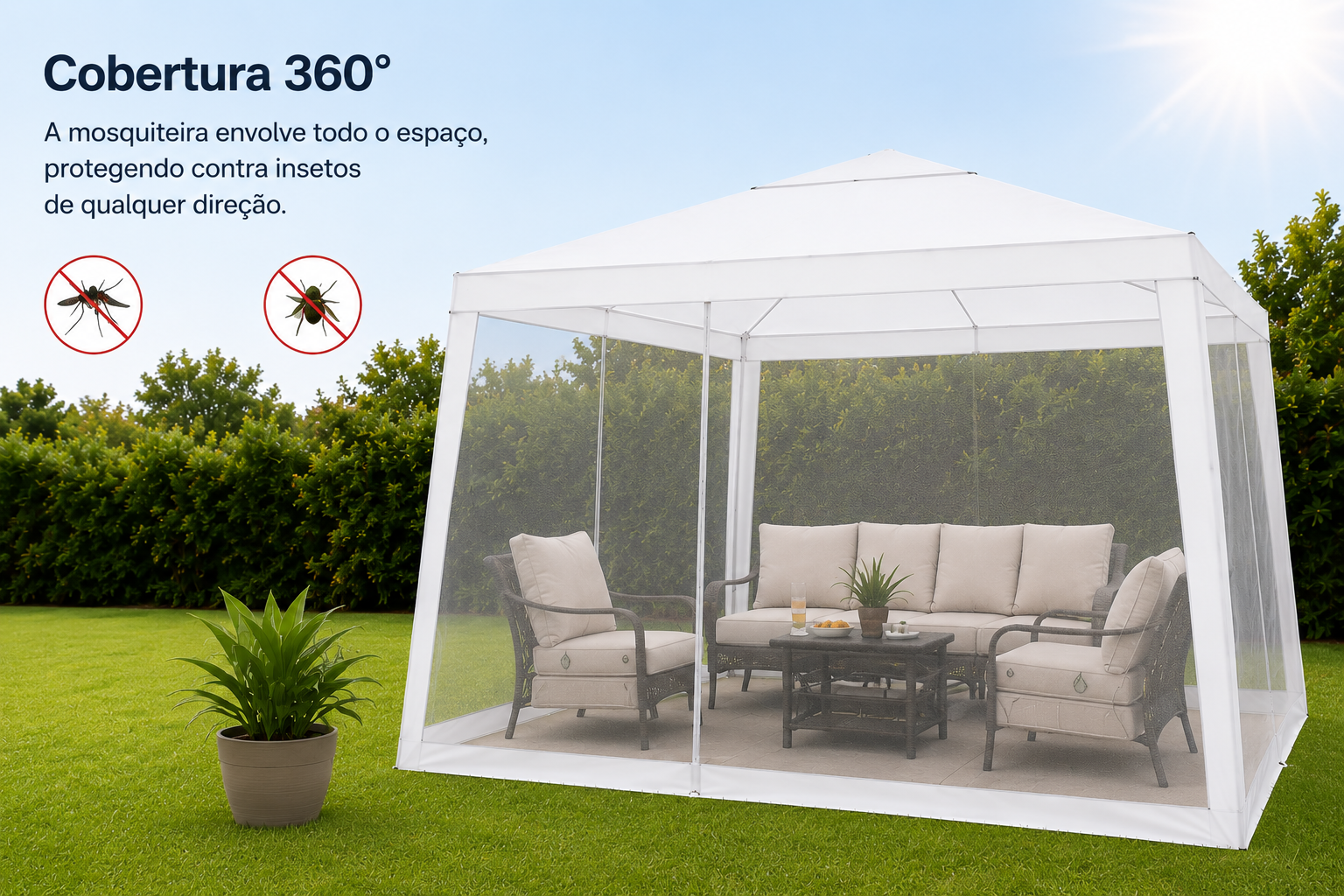 Tenda de Jardim Premium 3x3m